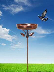 1pc Metal Bird Bath Rack And Feeder With Stakes, Used For Outdoor Garden, Yard, And Lawn Decoration, With Five Sturdy Grip Diameters Inserted Into The Ground - Outdoor Garden Water Features Outdoor Decor Garden Decor Home Decor