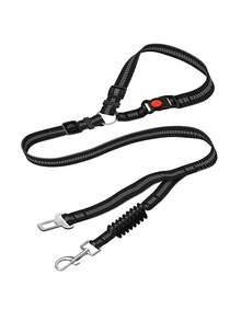 1pc Multipurpose Pet Car Seat Belt, Provides 2-In-1 Protection For Pets, Can Also Be Used As A Leash, Adjustable Length, Elastic Cord Prevents Sudden Impact, Outdoor Dog Leash
