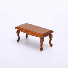 1pc 1:12 Dollhouse Miniature Furniture White Coffee Table, Square/Round Walnut Or Red, Micro Scene Decor, Cute Mini Coffee Table, Precise Side Table, Miniature Furniture Toy, Suitable For Party Gift