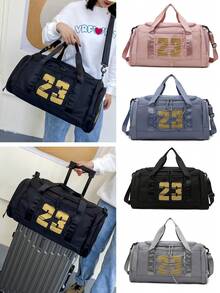 男女通用单肩包，运动/健身/旅行包，带独立鞋隔层，大容量