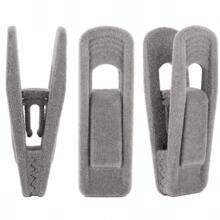 10pcs/Set Flocked Cloth Clips, ABS Plastic Material, Black, White, Gray, Pink Colors Available, Suitable For Adults, Women, And Children, Used For Tops, Pants, Skirts, Bedroom, Wardrobe, Bathroom, Storage Cabinet, Shopping Mall Clothing Store, High Quality Clothes Clips, Drying Clips, Simple Design, Suitable For Spring, Summer, Autumn And Winter