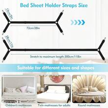 Heavy Duty Sheet Clips Adjustable Fitted Sheet Straps Securely Hold Mattress Sheets In Place Bed Sheet Holder Clips 2 Pack Black For Her Daily Pick - As Pic - View 5