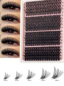 Fluffy Lash Clusters 60D+80D+100D/60D+80D+100D+120D/40D+60D+80D/80D/200D Individual Eyelash Thick Cluster Eyelash Extensions D Curl Lashes Clusters 295Pcs/300Pcs/320Pcs/280Pcs/168Pcs/60Pcs Individual Lashes 9-18MM Wispy Cluster Lashes - D - View 12