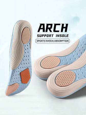 1 Pair Arch Support Athletic Shoe Insoles, Breathable And Sweat-Absorbent Shock Absorbing Inserts For Outdoor Training Shoes, Unisex, Gift Ideas