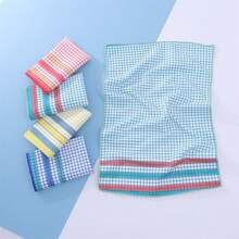 4 piezas de tela, 4 colores de toallas de cocina, paños de cocina a cuadros de colores, toallas de cocina a rayas y a cuadros, cuadros azules, cuadros rojos, cocina y comedor, suministros de cocina