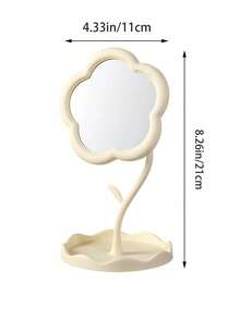 1 pieza Espejo de escritorio con forma de flor, adecuado para dormitorio, habitación, espejo de maquillaje de tocador, diseño de girasol, decoración con forma de corazón, desmontable, alta definición, maquillaje, económico, decoración de habitación, tocador, viaje, dormitorio, accesorios de maquillaje, espejo, espejo de tocador, económico, relleno de calcetines, maquillaje, herramientas de maquillaje, cosas baratas, regalos, regalos para mujeres, regalos de Navidad - Ver 10