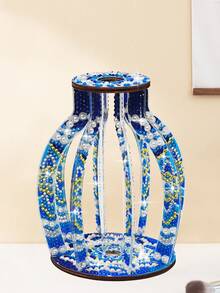 Kit de pintura de diamantes DIY para ensamblaje de jarrones artesanales, arte de diamantes 5D redondo, jarrón de decoración de escritorio con tubo transparente, ornamento de mesa creativo, set de arte de pintura de diamantes de jarrón de flores, decoración del hogar, decoraciones para fiestas y reuniones, regalo artesanal