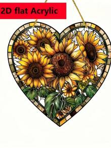 1pc Sunflower Acrylic Sun Catcher - Colorful Glass Window Hanging Decor, Suitable For Christmas, Mother's Day, Birthday, Thanksgiving, Fall, Housewarming Gifts, Indoor And Outdoor Use