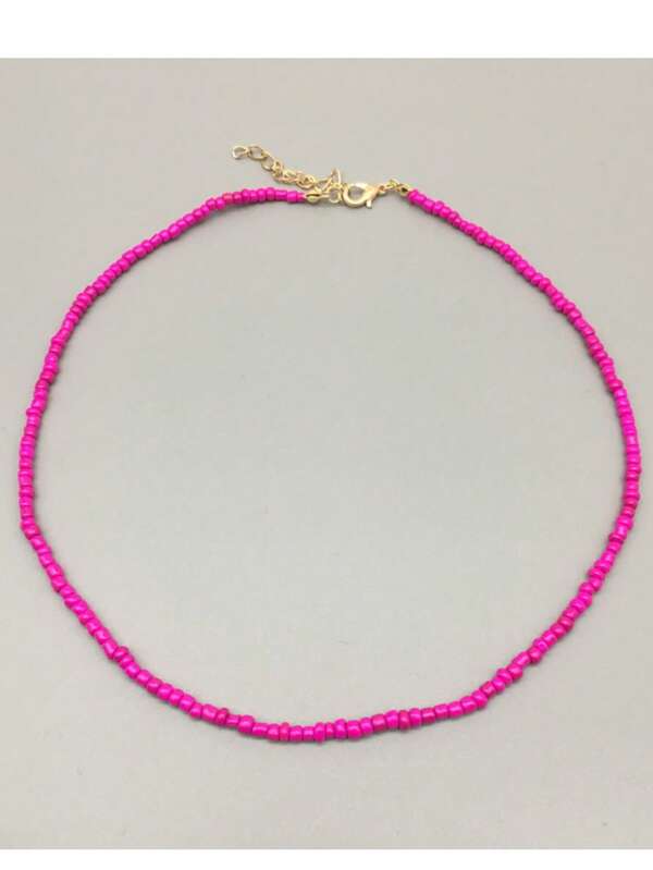 1 pieza Collar de cuentas de colores con estilo bohemio, adecuado para llevar de vacaciones