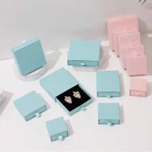 1 pieza Caja de joyas personalizada con logotipo, caja de joyas de viaje pequeña, caja de regalo personalizada para empresa, caja de almacenamiento de joyas con cajón de unicolor, caja expositora de joyas