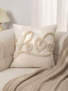 1 buah Sarung Bantal Bordir Chenille, Sarung Bantal Dekoratif Persegi/Persegi Panjang Maroko untuk Sofa Ruang Tamu/Kamar Tidur, Dekorasi Rumah, Tanpa Isian - Krem - View 4