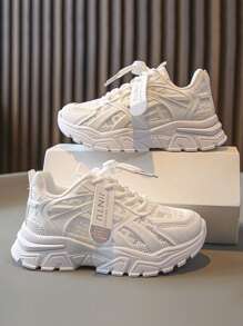 Spring/Autumn Mesh Low Top Sports Shoes, Solid Color Stylish & Cool, Suitable For Daily Wear, Adjustable Hook&Loop Easy On-Off, Campus/Student, Children Sports Shoes