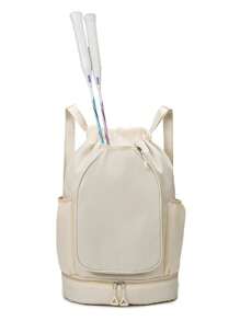 1 pieza Mochila deportiva con separación de húmedo y seco, cierre de cordón, material de nailon, adecuada para natación, playa, vacaciones de verano, puede contener baloncesto, raqueta de bádminton, etc.