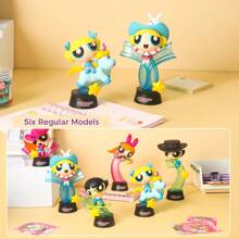 Miniso The Powerpuff Series Western Rose Blind Box Figure Cartoon Cute Desktop Decoration Ornament Toy Gifts (Random Delivery,1pc)