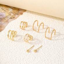 Set de 7 piezas de clips y aretes minimalistas y prácticos, multifuncionales