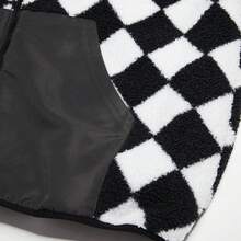 Puma 格纹仿羊毛夹克，男女通用设计 - 黑色 - 查看 4