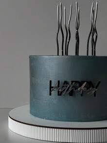 1/5pcs Happy Birthday Cake Topper Acrylic Birthday Cake Toppers Cup Cake Toppers Decoration Ornaments Gold&Black Letter Topper Cake Plug-In For Cake Baking Supplies Birthday Party Decorations - Multicolor - View 4