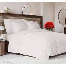 Cover Queen Size Set - Extra Soft Queen Size Duvet Cover 90 X 90 With 2 Pillow Shams - Hotel Luxury Easy Care And Fade Free W/ Zipper Closures & Ties - Breathable Bedding Set (Light Sage Green) - 02 - 古董白(無被子) - 查看 8