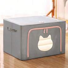 1 pièce de grande capacité Bacs de rangement pliables avec fenêtre transparente, boîtes de rangement rectangulaires, cadre en acier galvanisé pliable et imperméable. Organisateurs polyvalents pour armoire avec fermeture à rabat. Rangement sous le lit. Boîtes de rangement en tissu de qualité supérieure pour vêtements et livres. Solutions idéales pour le déménagement et l'emballage. Chambre à coucher, organisateur, rangement à la maison. T-shirt blanc femme, pantalon noir femme, vêtements d'hiver pour dames, robe