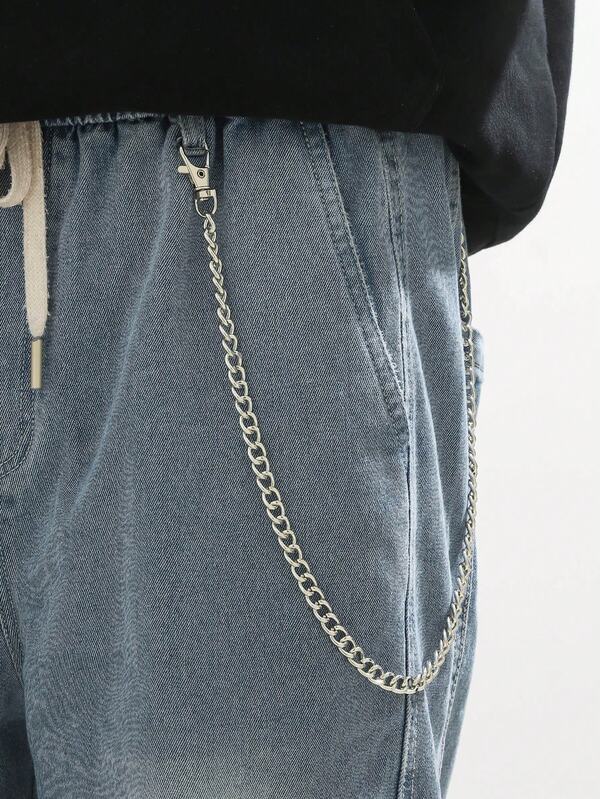 1 peça de corrente de cinto vazada versátil estilo punk simples para homens, acessórios de outono-inverno, fantasia de Halloween, adequada para adolescentes, jovens, homens, casual, ao ar livre, atlético, férias, presentes de formatura, aniversário, uso diário