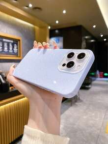 极简奢华蓝色闪光手机壳 1 件装 IMD 防震 TPU 加固设计 兼容苹果系列 防水防摔防刮 时尚手机壳 春季礼物 - 藍色 - 查看 3