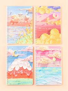 Fournitures scolaires, taille-crayon électrique rotatif automatique, taille-crayon à mine automatique, taille-crayon, moulin à crayon, cahier spirale A5 carnet de croquis de peinture créative pour étudiants, convient pour les crayons de couleur, taille-crayon portable pour enfants et adultes, taille-crayon à double trou pour la classe et le bureau, suggestion de cadeau de Noël, des fêtes, cadeau pour enfants, abordable