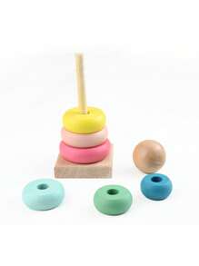 1PC Wooden Children's Educational And Fun Toys, Suitable For Children Aged 3 To 6. Rainbow Tower, Rainbow Column, Stacking Toys, Early Childhood Education, Color And Quantity Recognition, Caterpillar And Clock Toys To Exercise Children's Hand-Eye Coordination