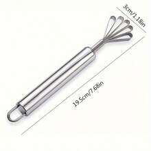 1 pieza Rallador de coco manual de acero inoxidable, Extractor de pulpa de coco de cinco garras, Cuchara para pulpa de coco fresca, Herramienta de rallado de coco para la cocina del hogar - Plateado - Ver 2