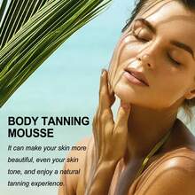 Natural Glow Instant Sun Body Mousse With Natural & Organic Ingredients, Self Tanner For Deep Bronze Tan, Sunless Tanning Body Bronzer For Natural Looking Color Instantly Tanning Foam For Fake Tan - Black - View 4
