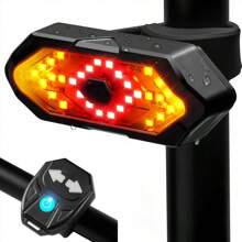Smart Bicycle Turn Signal Tail Light With Remote Control Bike Horn Alarm, Rechargeable Waterproof Bicycle Rear Light Blinker
