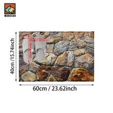 1套/1件/2件仿真石纹浴室防滑垫，仿羊绒材质，蓬松毛绒装饰，适用于浴室、门口、厨房、房间等场合，可机洗，日常装饰，可作为礼物赠送