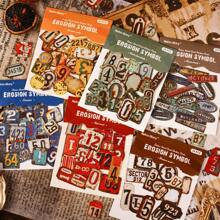 1 Packung 24 Stück Retro rostiger Stil Zahlen und Monate Aufkleber, personalisierte Junk Journal Ästhetik, Scrapbooking, DIY Collage Kartenmaterial, personalisierte Notizbücher, Kunst Planer, Büro- und Schulbedarf, Schulmaterial, Schulanfang