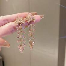 Zirconia Butterfly Waterdrop Earrings, French Style Fashion Ear Studs