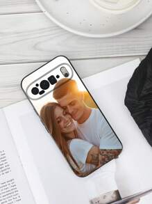 1pc Customized Picture Transparent Protective Phone Case For Pixel 9 Pro/9 Pro XL/9A/Pixel 8 Pro/7 Pro XL/6A Series Couples Phone Covers, Floral Pattern, Fashionable, Colorful, Match Phone Case, Contract Customize, Personalized, Unique, Ideal Custom Gift For Boyfriend