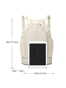1 pieza Mochila deportiva con separación de húmedo y seco, cierre de cordón, material de nailon, adecuada para natación, playa, vacaciones de verano, puede contener baloncesto, raqueta de bádminton, etc.