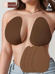 2 Pairs (4pcs) Invisible Silicone Nipple Covers, Strapless, In Beige/Coffee/Black For B-E Cup Sizes, Ladies Sticky Bra, Bra Accessories
