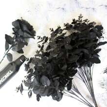 10 piezas/24 piezas/36 piezas Flores artificiales de estilo gótico oscuro con eucalipto negro - Decoración del hogar de plástico para el Día de Acción de Gracias, sin mantenimiento, para arreglos DIY de otoño, Halloween y decoraciones de temporada de miedo, decoraciones de otoño para el hogar, centro de mesa estacional, estética vintage, decoración de alta calidad, follaje decorativo, decoradores navideños, decoración de Halloween, decoración de habitación, plantas falsas