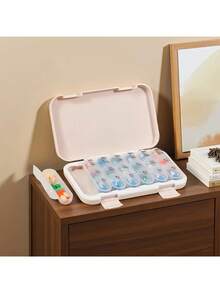 1 件旅行友好型 21 格药丸收纳盒 - 紧凑型药品和补品收纳盒 - 彩色 - 查看 3