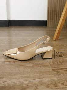 Sandales à talons hauts kaki élégantes et à la mode pour femmes, confortables, à bout pointu et à talon épais, style babies, pour l'été