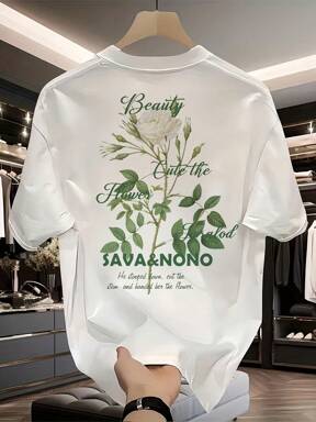 Camiseta Blanco Rosa Letra  , Camiseta para mujeres de 100% algodón con una densidad de 180 g/m². Camiseta casual de verano, con cuello redondo y mangas cortas, transpirable y cómoda. Colores negro y blanco. Tamaños desde S hasta XXL.
