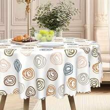 1pc New French-Style Minimalist Round Tablecloth, Luxurious High-End, Highly Practical, Suitable For Holiday Gatherings, Restaurants, Home Kitchens, Fits Rectangular And Round Dining Tables