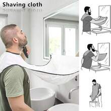 胡须收集器，带吸盘的便携式胡须剃须围兜，胡须修剪围裙，男士礼物，父亲/丈夫礼物，美发工具，美发用品，旅行必备，旅行，理发师，发型师，理发师配件，情人节，美发用品，发型师，理发店，沙龙，度假必备，美发产品，理发店，情人节礼物，女士旅行必备，发型师工具 - 白色 - 查看 3