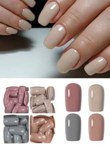96 pezzi/Box Cofano opaco da applicare a pressione N Cover Copertura completa Nails False Misti Dimensioni Solide Color Extension Capsule Ovali Accessori Fai-da-te
