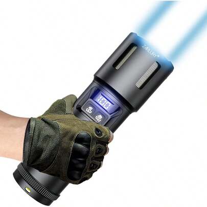 Linterna Recargable de Alta Potenciaáctica Militar USB, Súper Brillante 10000 Lúmenes, Lámpara LED con Tecnología Innovadora en la Cola para Emergencias, Camping, Exteriores y Aventuras