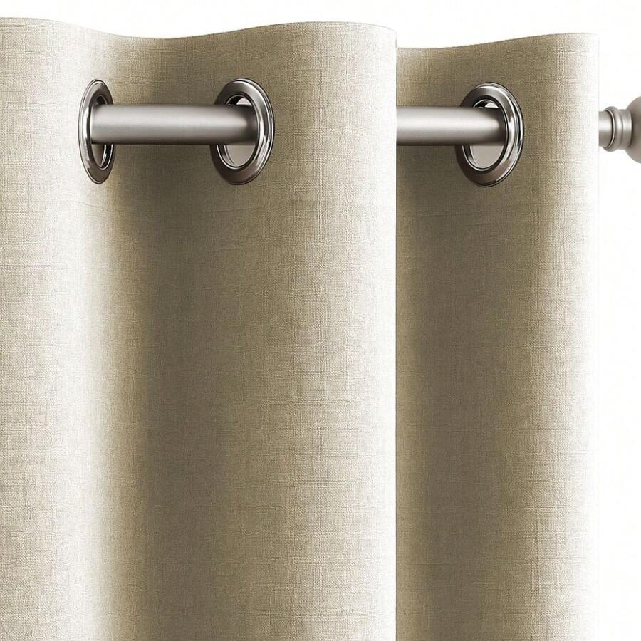Sophisticated Rustic Linen Curtain 3.00m X 1.60m Textured Touch