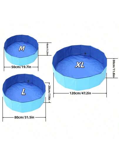 1pc Foldable Pet Bath Tub, Portable Dog Pool,Large Dog Swimming Pool , Hard Plastic Bath Grooming Pool For Pets Dogs And Cats,Blue