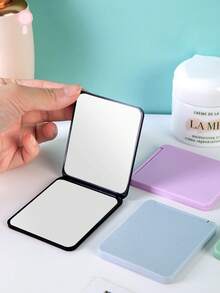 1pc Ultra-Thin Portable Double-Sided Mini Makeup Mirror, Compact And Convenient For Touch-Ups Anytime, Travel-Friendly, Desktop Cosmetic Mirror, High-Definition Portable Makeup Mirror, Lipstick Pocket Mirror, Double-Sided Mirror, Essential For College Girls - Multicolor - View 4
