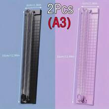 1 pieza Cortador de papel portátil A3/A4, herramienta de corte de precisión fácil de usar para la escuela, el hogar y la oficina, de material plástico