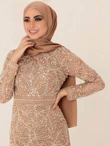 1pc Women's Plain Crinkled Chiffon Hijab Scarf - Mint Green - View 4