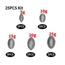 Egg Lead Fishing Weights Kit Drop Bass Weights Sinker Tackle Saltwater Casting Fishing Sinkers Set Oval Freshwater